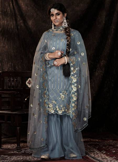 Gray ARYA NOORANI 4 New Wedding Wear Designer Embroidery Salwar Suits Collection 14008
